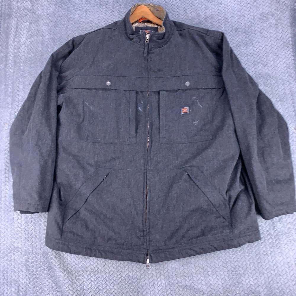 WALLS DuPont Kevlar Realtree Lined Chore Coat Men's 2XL XXL Black Full Zip